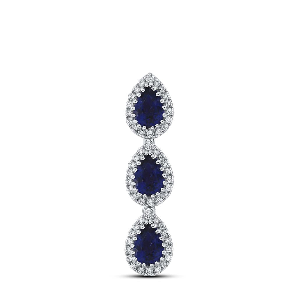 1/5CTW-Diamond 1 5/8CT-SAPPHIRE PENDANT