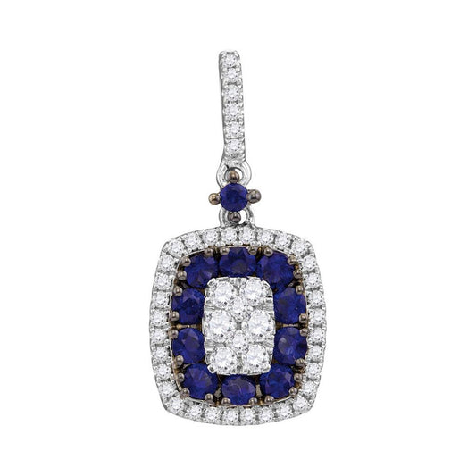 3/8CTW-Diamond 5/8CT-SAPPHIRE PENDANT