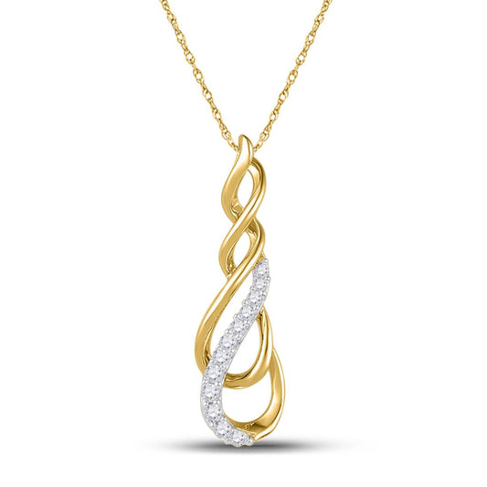 10k Yellow Gold Round Diamond Fashion Pendant 1/6 Cttw