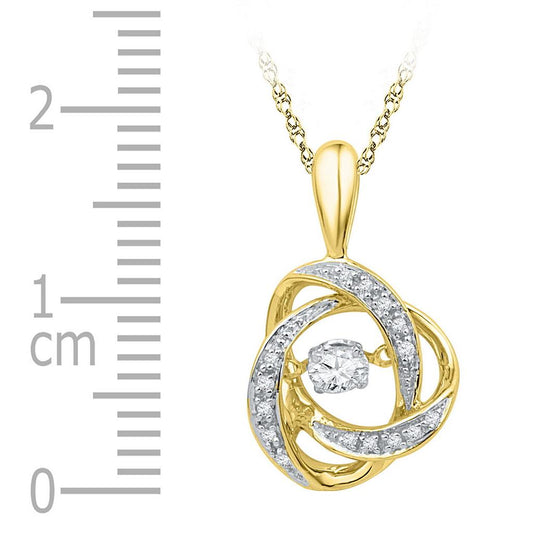 10k Yellow Gold Moving Round Diamond Fashion Pendant 1/6 Cttw