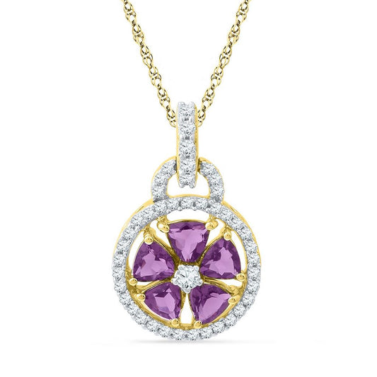 1/4CTW-Diamond 1 1/4CT-AM GEMSTONE LAB CREATED PENDANT