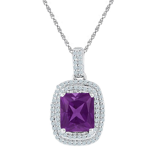 1/5CT-Diamond 2  1/3CT-AM GEMSTONE LAB CREATED PENDANT