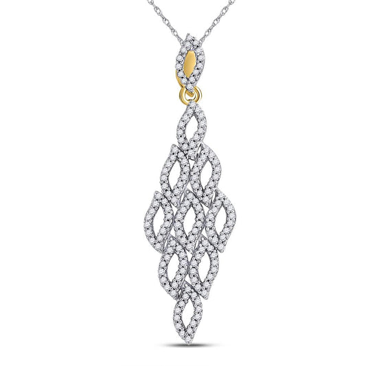 10k Yellow Gold Round Diamond Fashion Pendant 3/8 Cttw