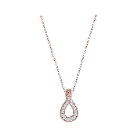 10k Rose Gold Round Diamond Fashion Teardrop Pendant .03 Cttw