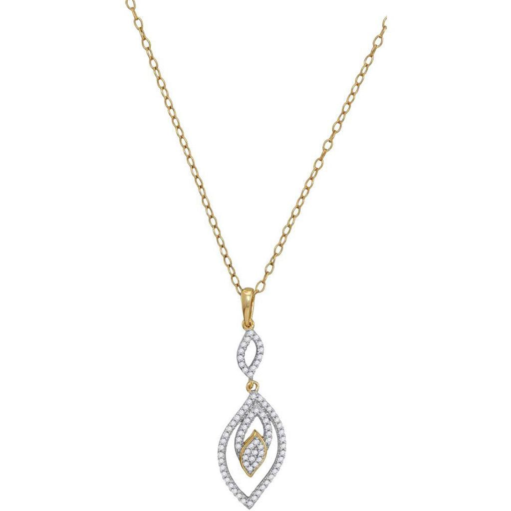 10k Yellow Gold Round Diamond Fashion Pendant 1/4 Cttw