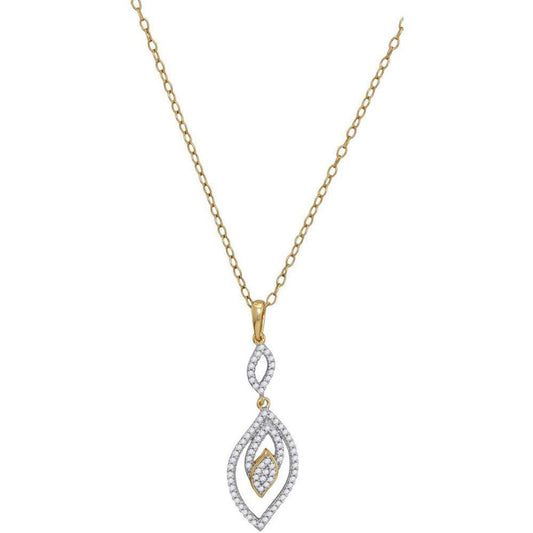 10k Yellow Gold Round Diamond Fashion Pendant 1/4 Cttw