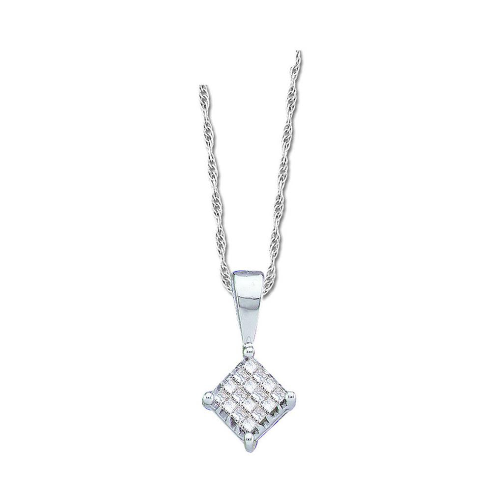 1/6CTW-Diamond INVISIBLE PENDANT