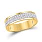 10k Yellow Gold Round Diamond 2-row Band Ring 1/5 Cttw