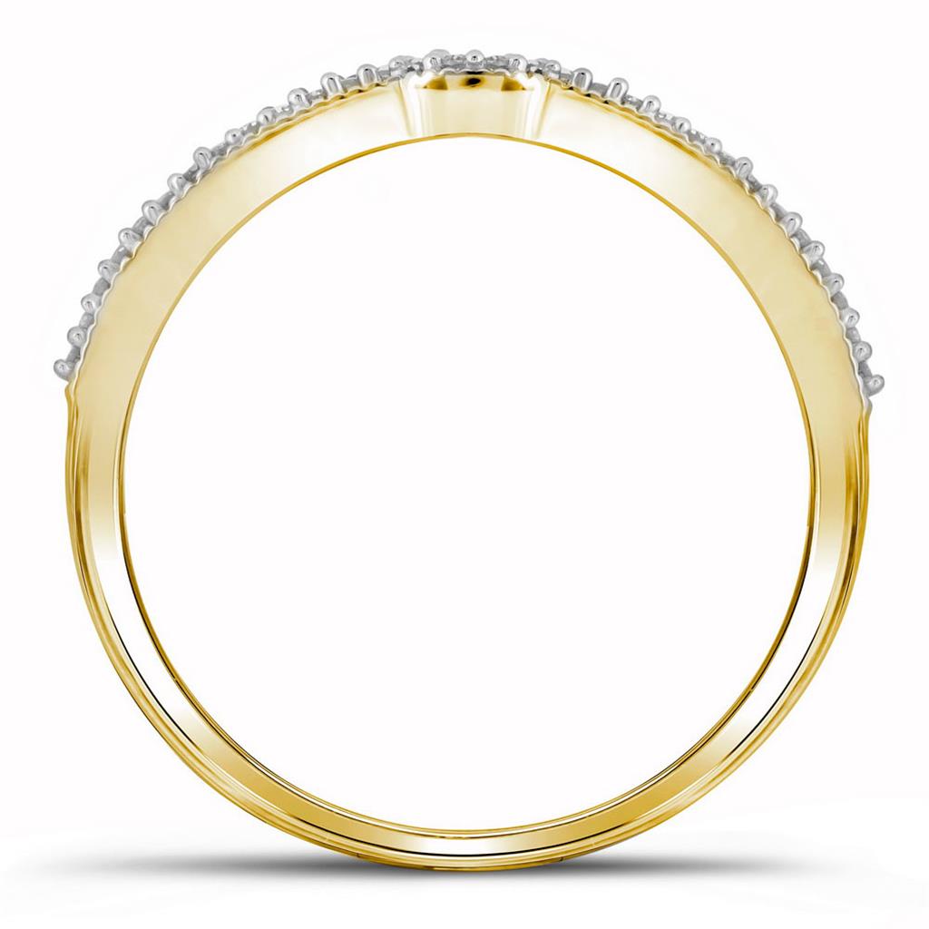 10k Yellow Gold Round Diamond Cluster Bridal Wedding Ring Set 1/4 Cttw