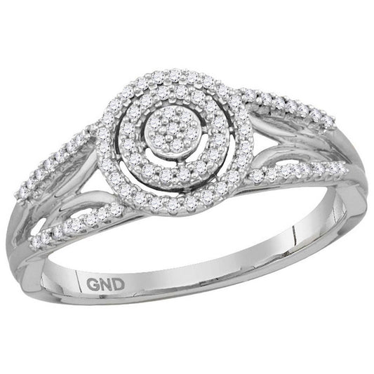 14k White Gold Diamond Bridal Engagement Ring 1/5 Cttw