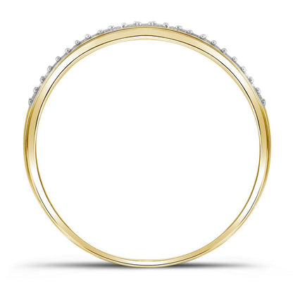10k Yellow Gold Round Diamond Bridal Wedding Ring Set 1/3 Cttw
