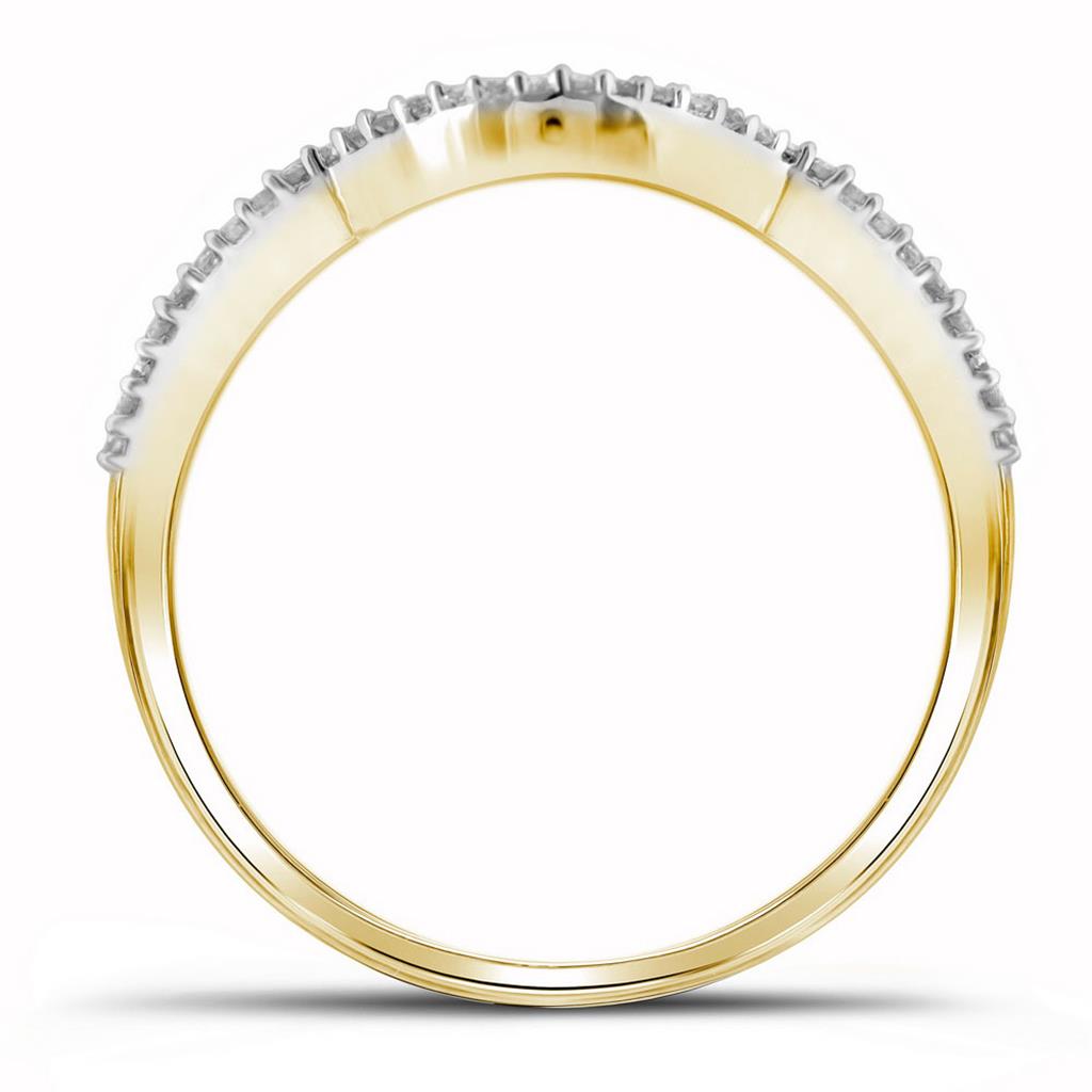 10k Yellow Gold Round Diamond Cluster Bridal Wedding Ring Set 1/2 Cttw