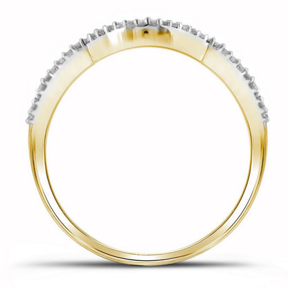 10k Yellow Gold Round Diamond Cluster Bridal Wedding Ring Set 1/2 Cttw