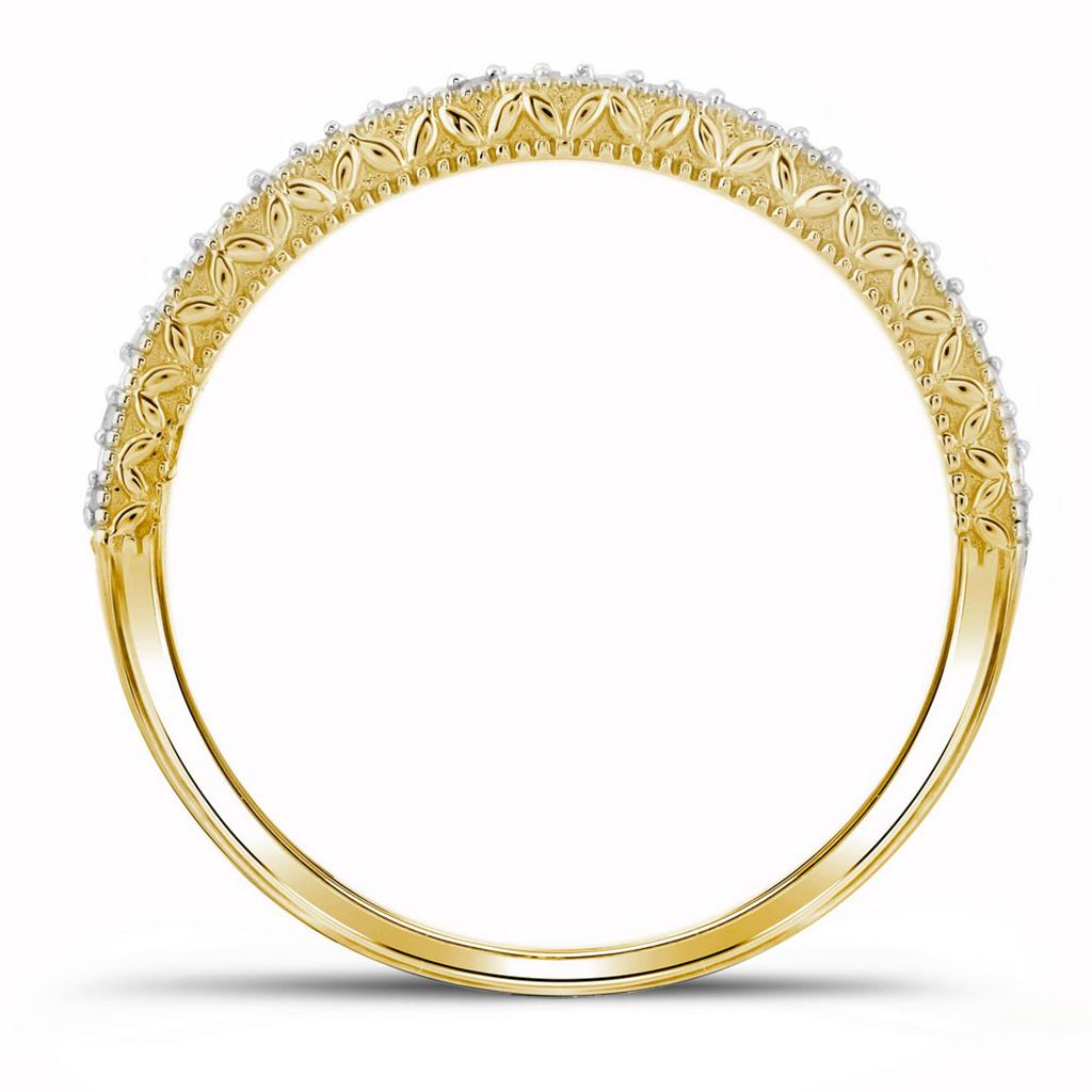 10k Yellow Gold Round Diamond Cluster Bridal Wedding Ring Set 1/3 Cttw