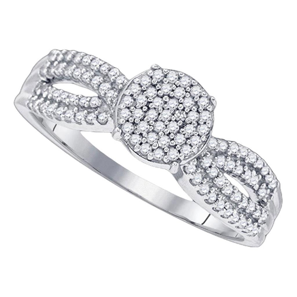 14k White Gold Diamond Split-shank Bridal Engagement Ring 1/3 Cttw