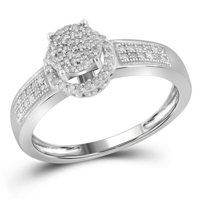 14k White Gold Diamond Bridal Engagement Ring 1/4 Cttw