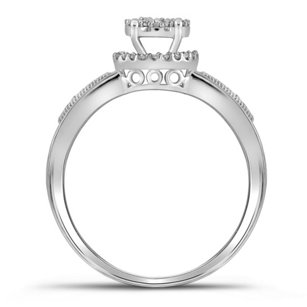 14k White Gold Diamond Bridal Engagement Ring 1/4 Cttw
