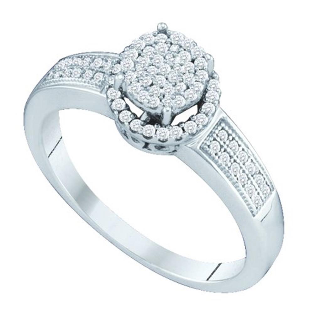 14k White Gold Diamond Bridal Engagement Ring 1/4 Cttw