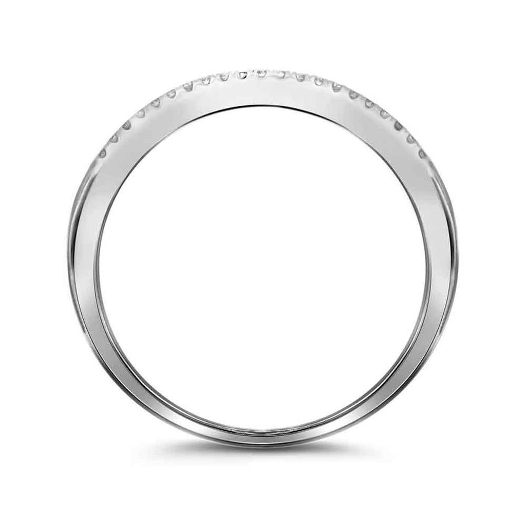 14k White Gold Princess Diamond Bridal Wedding Ring Set 1/4 Cttw