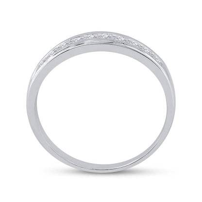 14k White Gold Princess Diamond Single Row Wedding Band Ring 3/4 Cttw