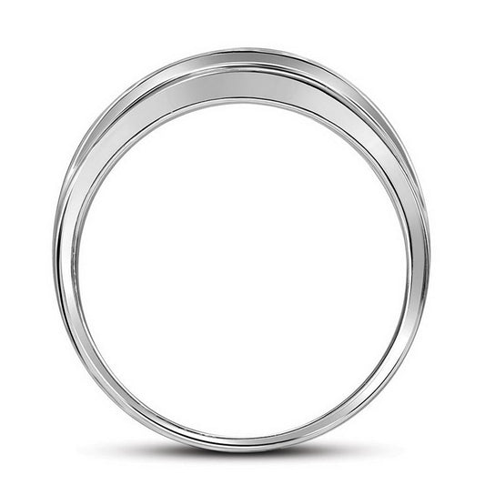 14k White Gold Princess Diamond Single Row Wedding Band Ring 1/2 Cttw