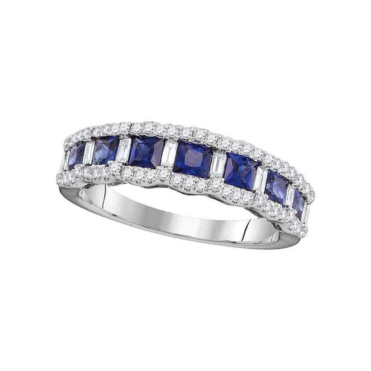 3/8 CTW-Diamond 1 CT-SAPPHIRE BAND