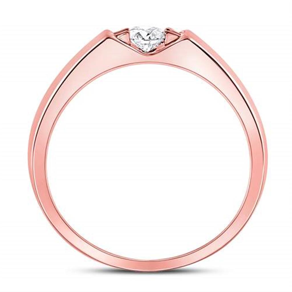 14k Two-tone Gold Round Diamond Bridal Wedding Ring Set 3/8 Cttw