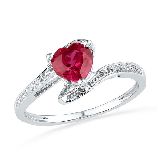 0.01CTW-Diamond 1 CT-LRU GEMSTONE LAB CREATED RING-S10