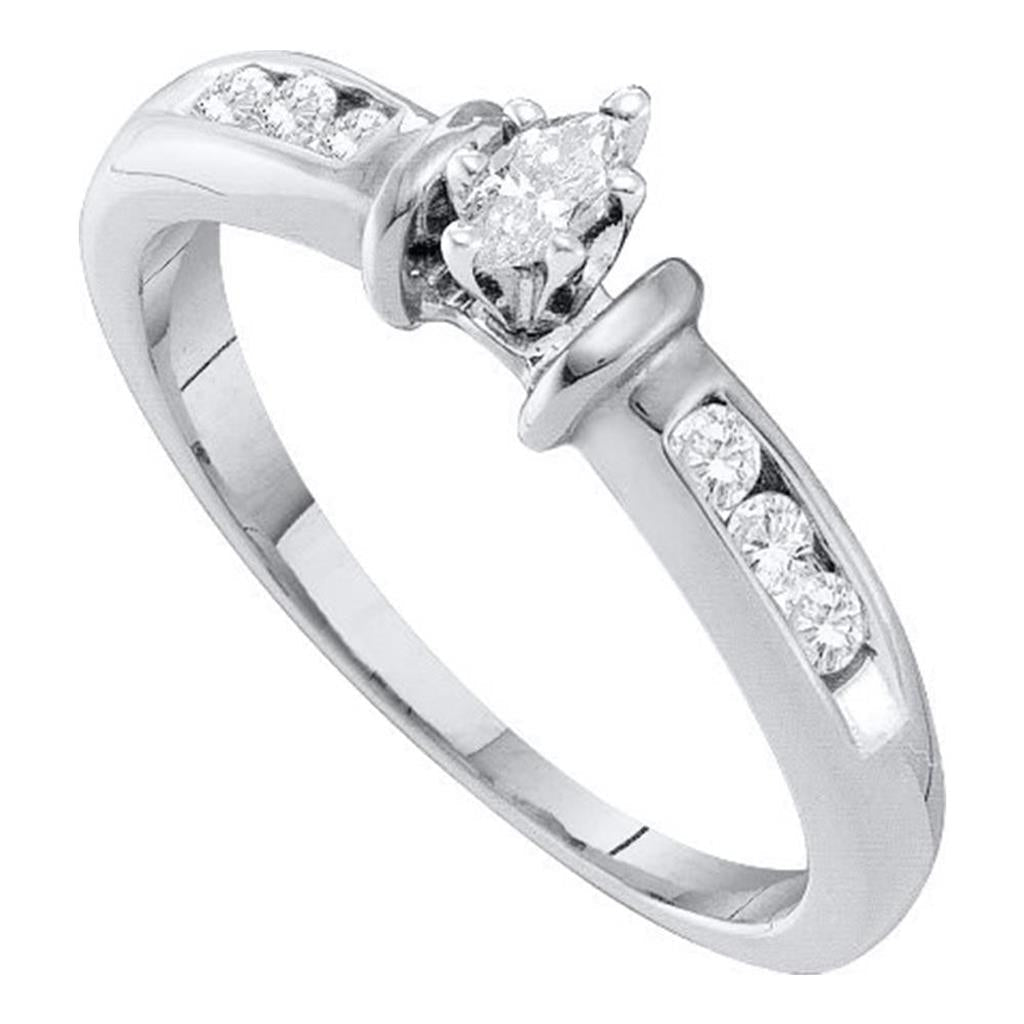1/4CTW-Diamond MQ-CENTER BRIDAL RING