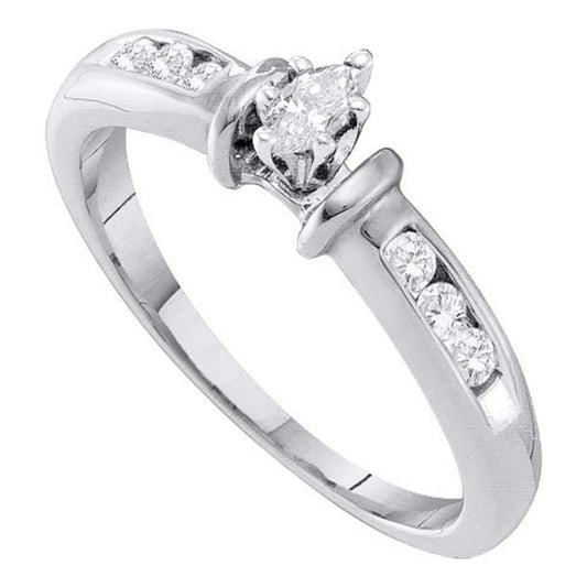1/4CTW-Diamond MQ-CENTER BRIDAL RING