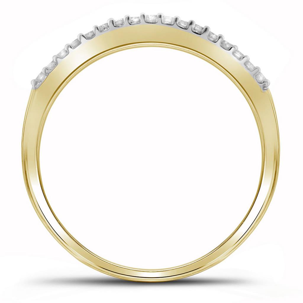 10k Yellow Gold Round Diamond Bridal Wedding Ring Set 1/3 Cttw