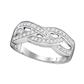 10k White Gold Round Diamond Woven Band Ring 1/3 Cttw