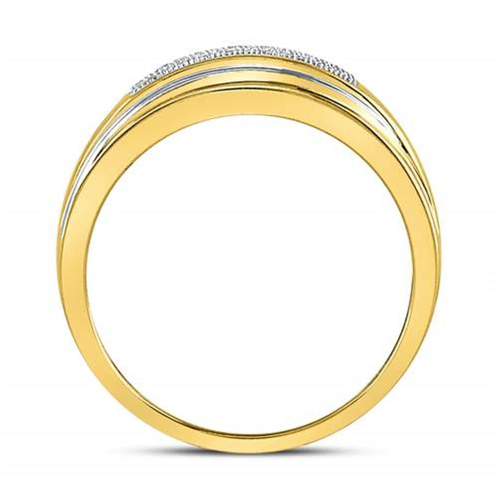 10k Two-tone Gold Round Diamond Wedding Band Ring 1/8 Cttw
