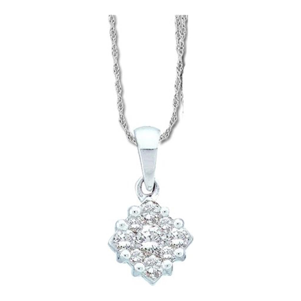 1/4CT-Diamond FLOWER PENDANT