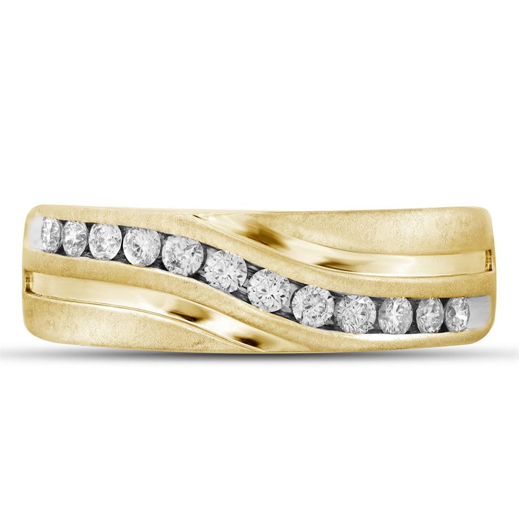 10k Yellow Gold Round Diamond Wedding Band Ring 1 Cttw