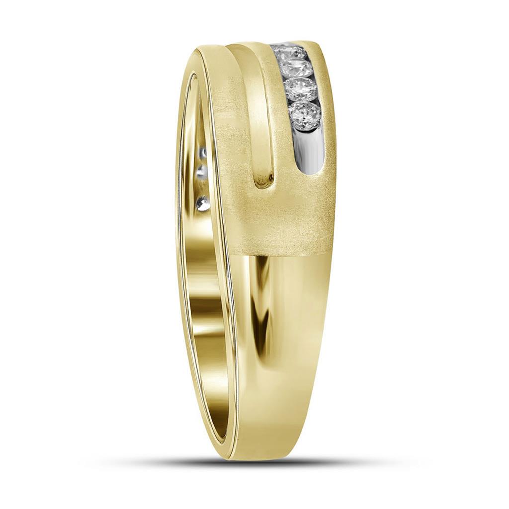 10k Yellow Gold Round Diamond Wedding Band Ring 1 Cttw