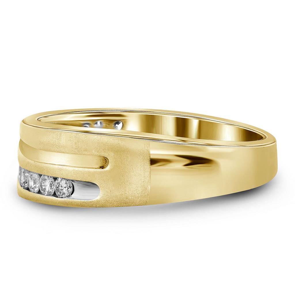 10k Yellow Gold Round Diamond Wedding Band Ring 1 Cttw