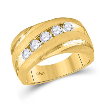 10k Yellow Gold Round Diamond Wedding Anniversary Band Ring 1 Cttw