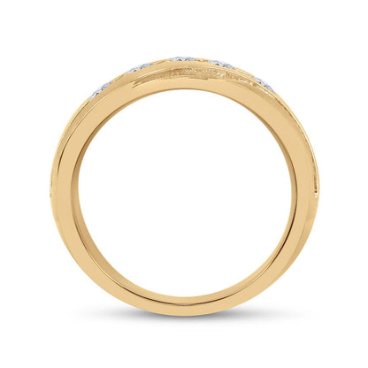 10k Yellow Gold Round Diamond Wedding Anniversary Band Ring 1 Cttw