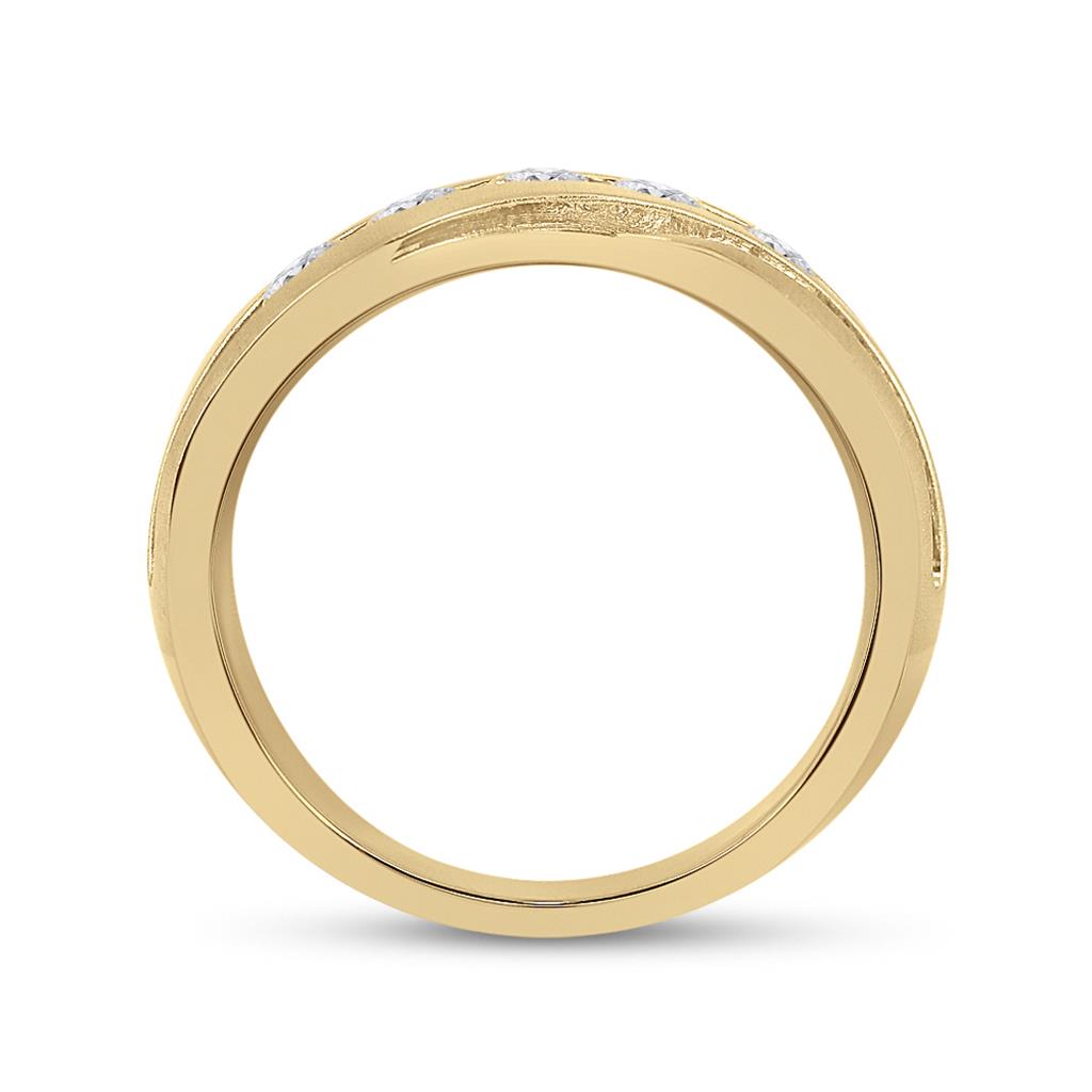 10k Yellow Gold Round Diamond Wedding Anniversary Band Ring 1 Cttw