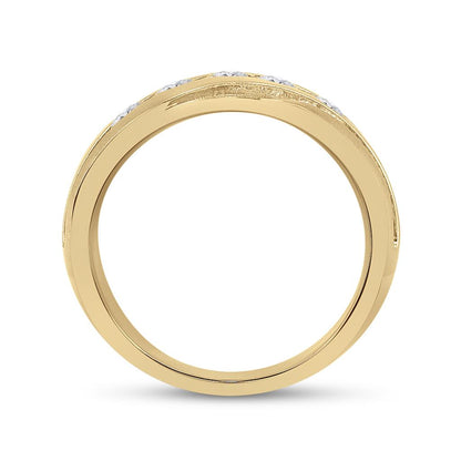 10k Yellow Gold Round Diamond Wedding Anniversary Band Ring 1 Cttw