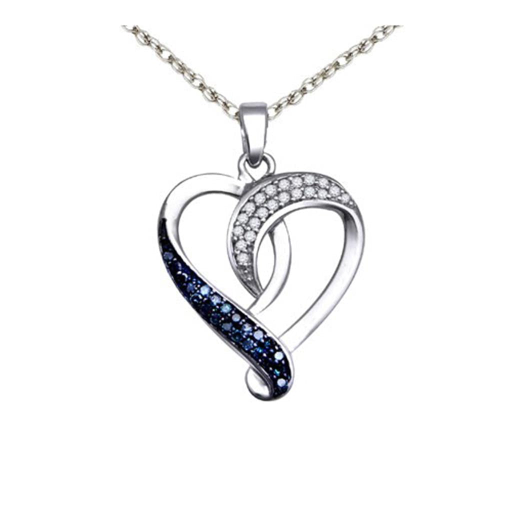 1/4CTW-Diamond HEART BLUE PENDANT