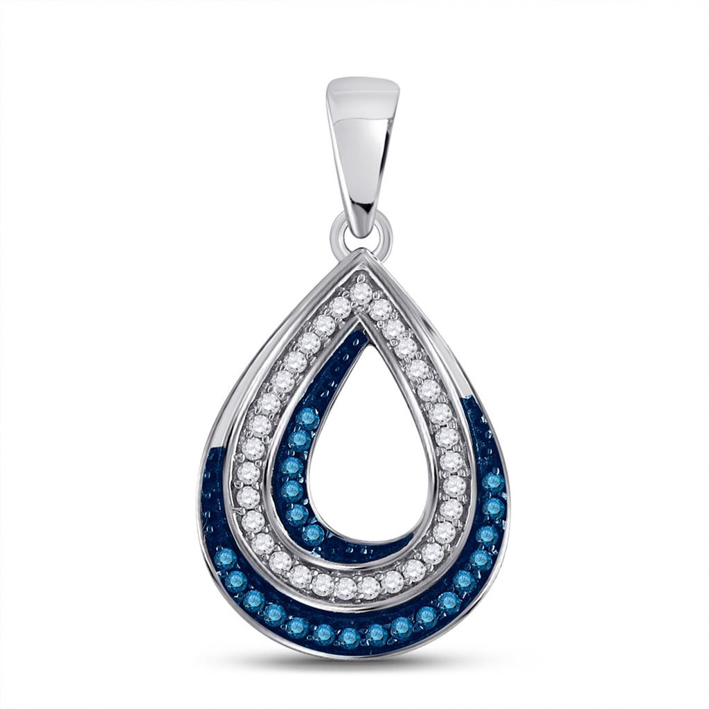 3/8CTW-Diamond FASHION BLUE PENDANT