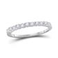 10k White Gold Round Diamond Single Row Band Ring 1/6 Cttw