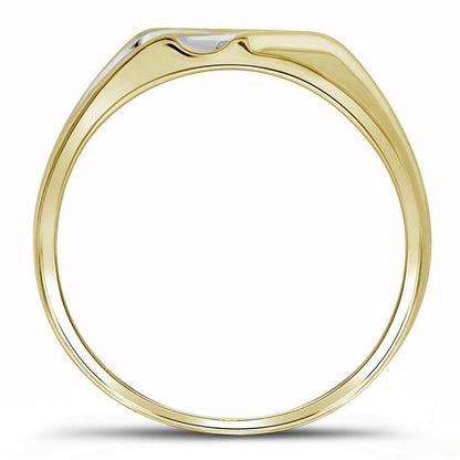 10k Two-tone Gold Round Diamond Wedding Band Ring 1/8 Cttw