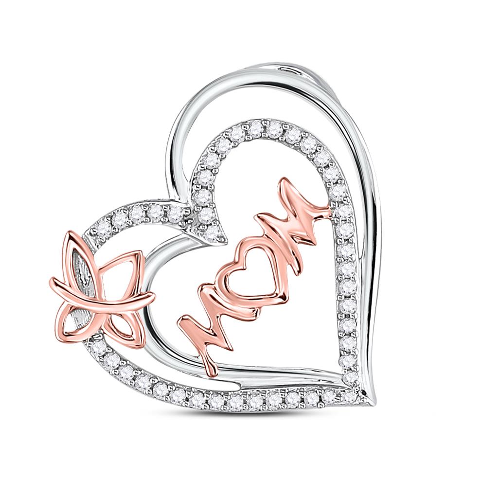 1/4CTW-Diamond MOM HEART PENDANT