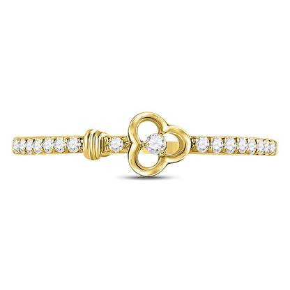 10k Yellow Gold Round Diamond Spade Stackable Band Ring 1/6 Cttw