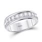 10k White Gold Round Diamond Single Row Band Ring 1/2 Cttw