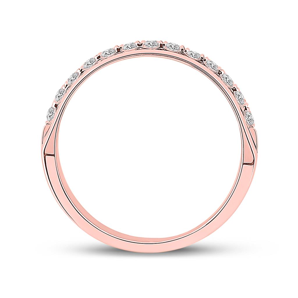 14k Rose Gold Round Diamond Wedding Band Ring 1/2 Cttw