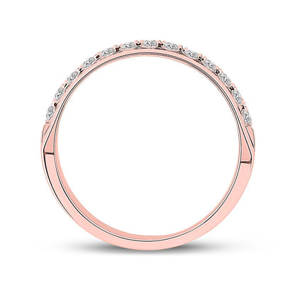 14k Rose Gold Round Diamond Wedding Band Ring 1/2 Cttw